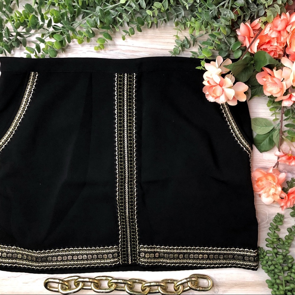 NWT Madewell Sequin Detail Black Mini Skirt - Picture 2 of 5